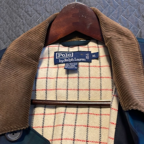 Polo black watch plaid trench coat XL - Picture 2 of 5